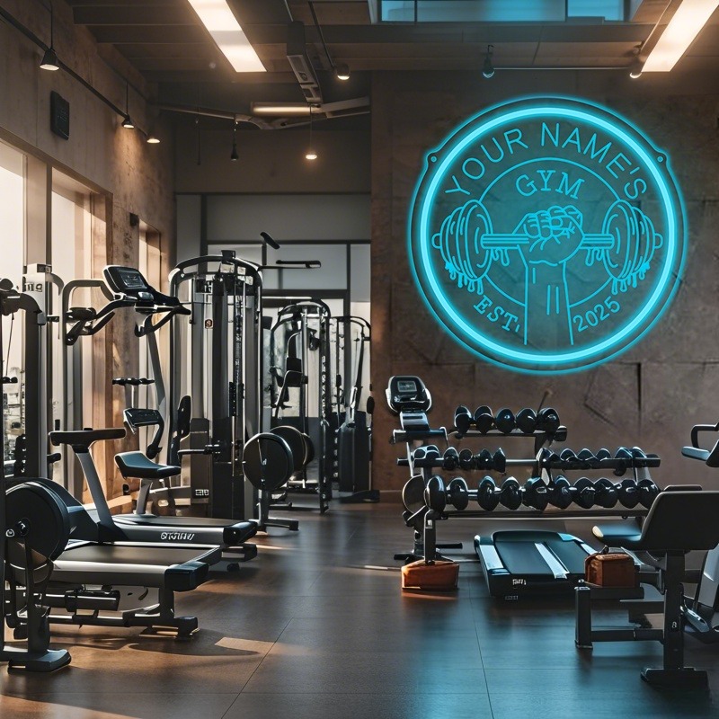 LED Kustom Tanda Neon Gym Barb - Home Gym Interior Design ulasan dan harga